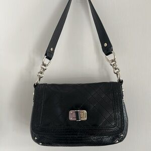 Elliot Lucca EUC Black Patent Leather Shoulder Bag